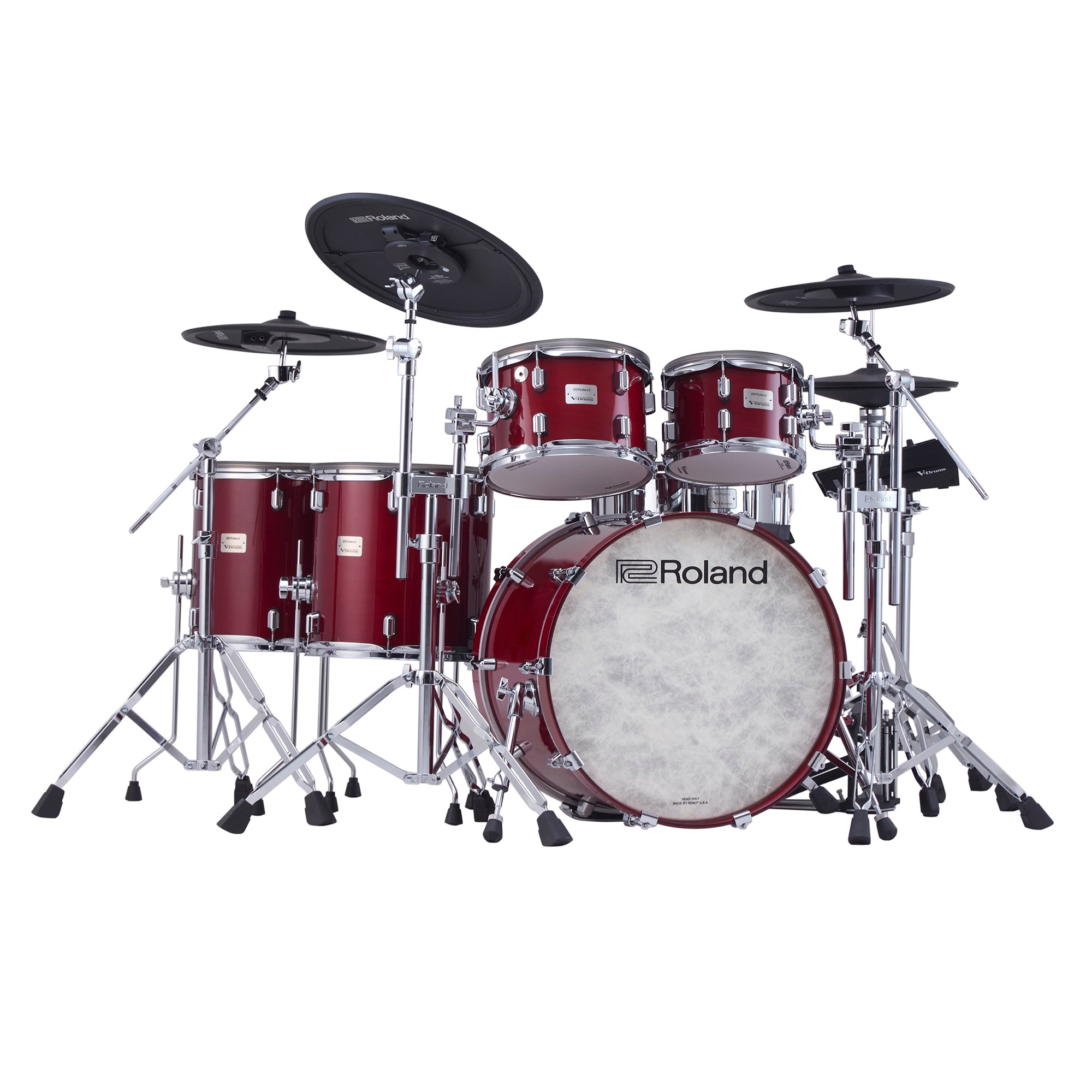Roland VAD-716 V-Drums Electronic Drum Set - Gloss Cherry, View 1