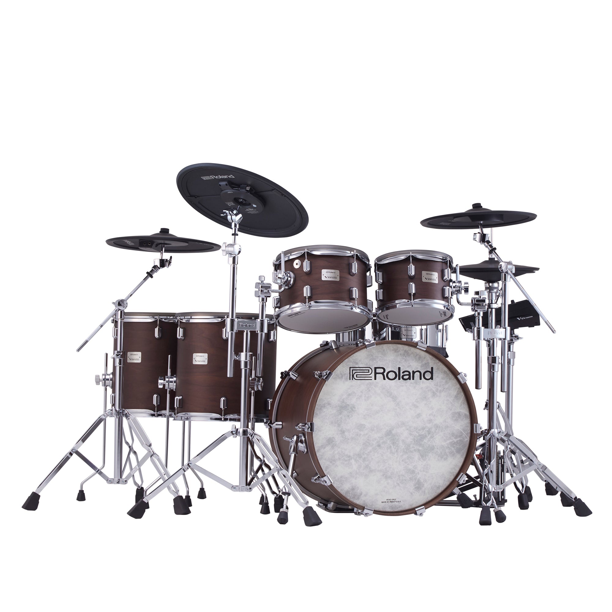 Roland VAD-716 V-Drums Electronic Drum Set - Satin Walnut, View 1