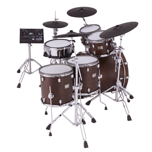 Roland VAD-716 V-Drums Electronic Drum Set - Satin Walnut, View 3