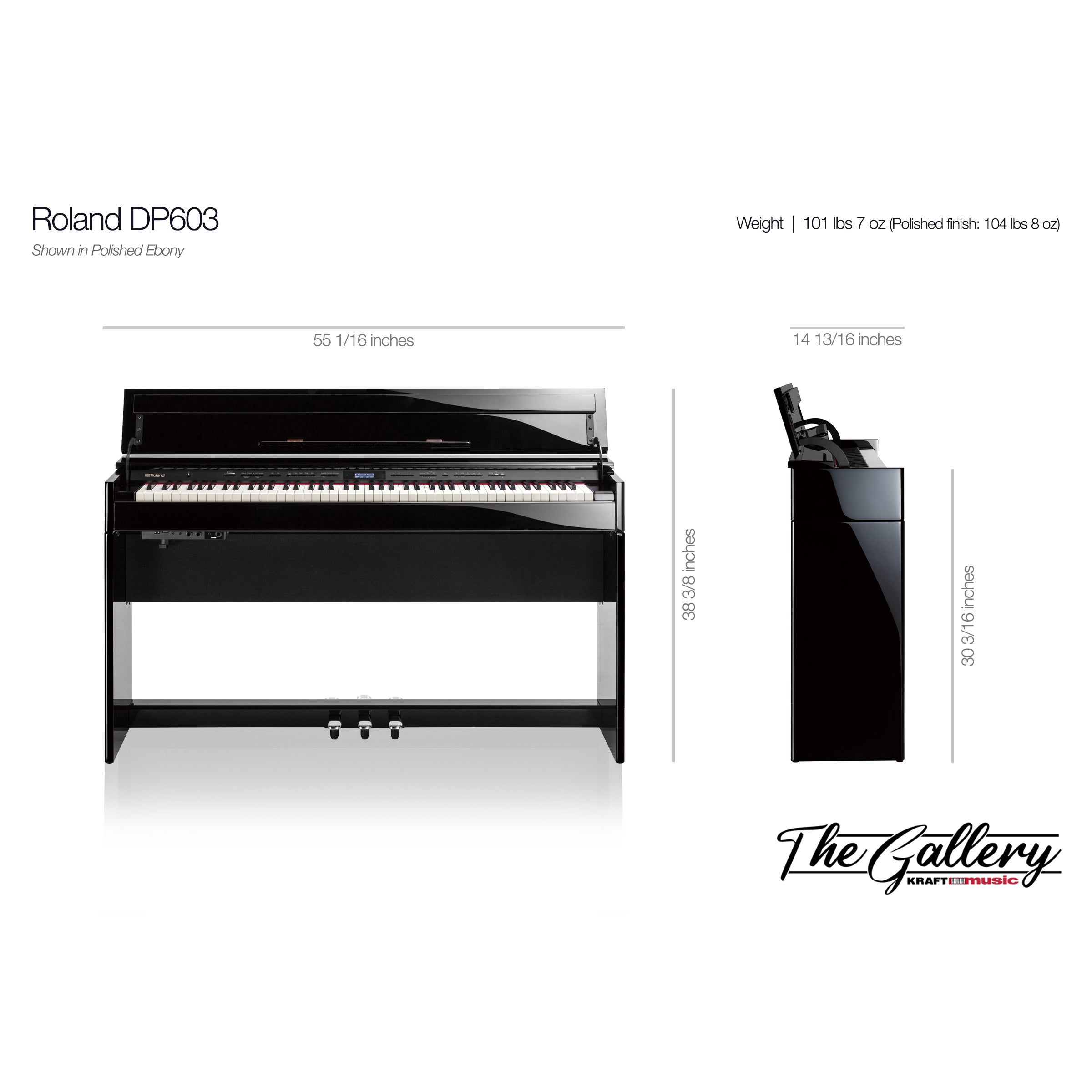 Roland DP603 Digital Piano - Contemporary Black – Kraft Music