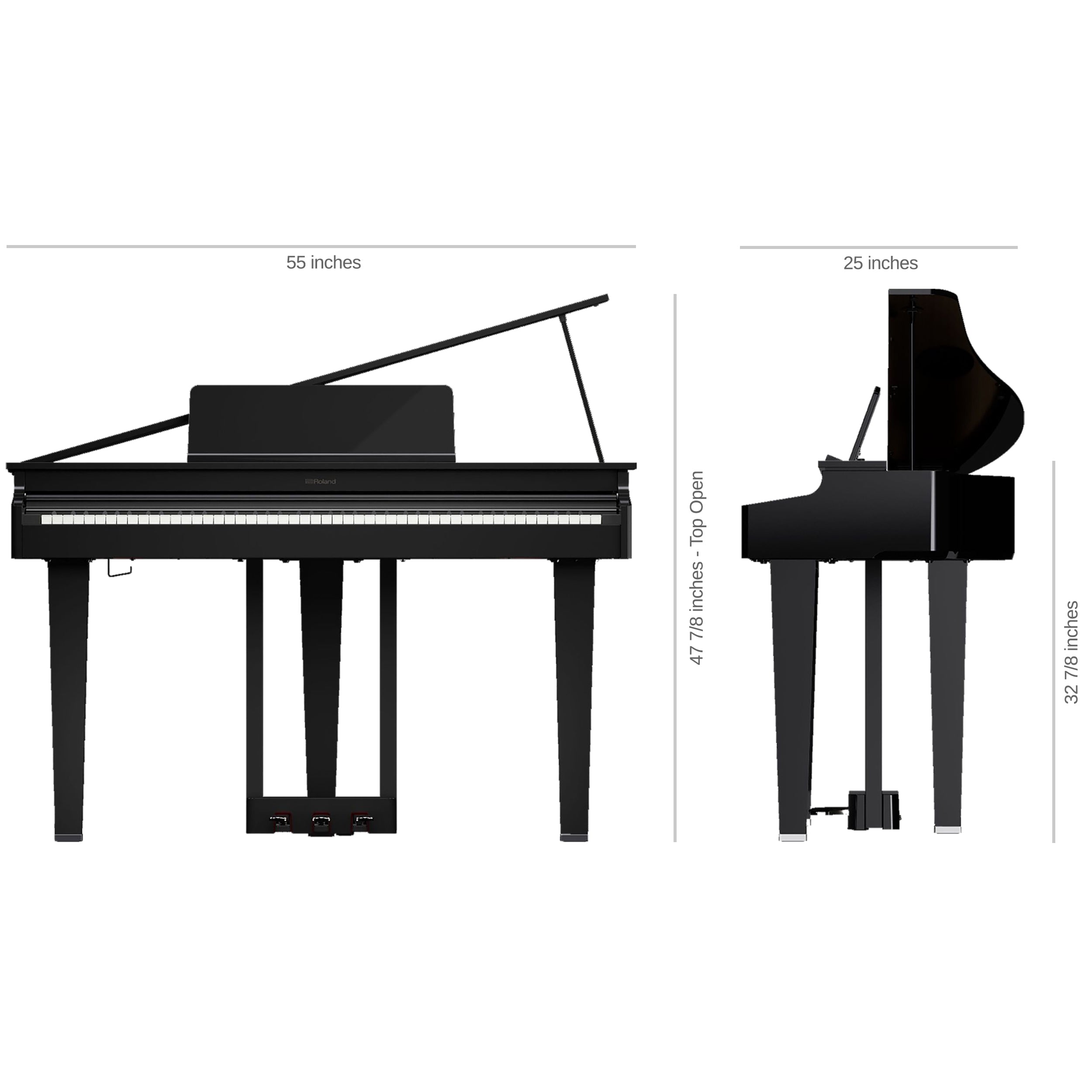 Roland GP-3 Digital Grand Piano - Polished Ebony – Kraft Music
