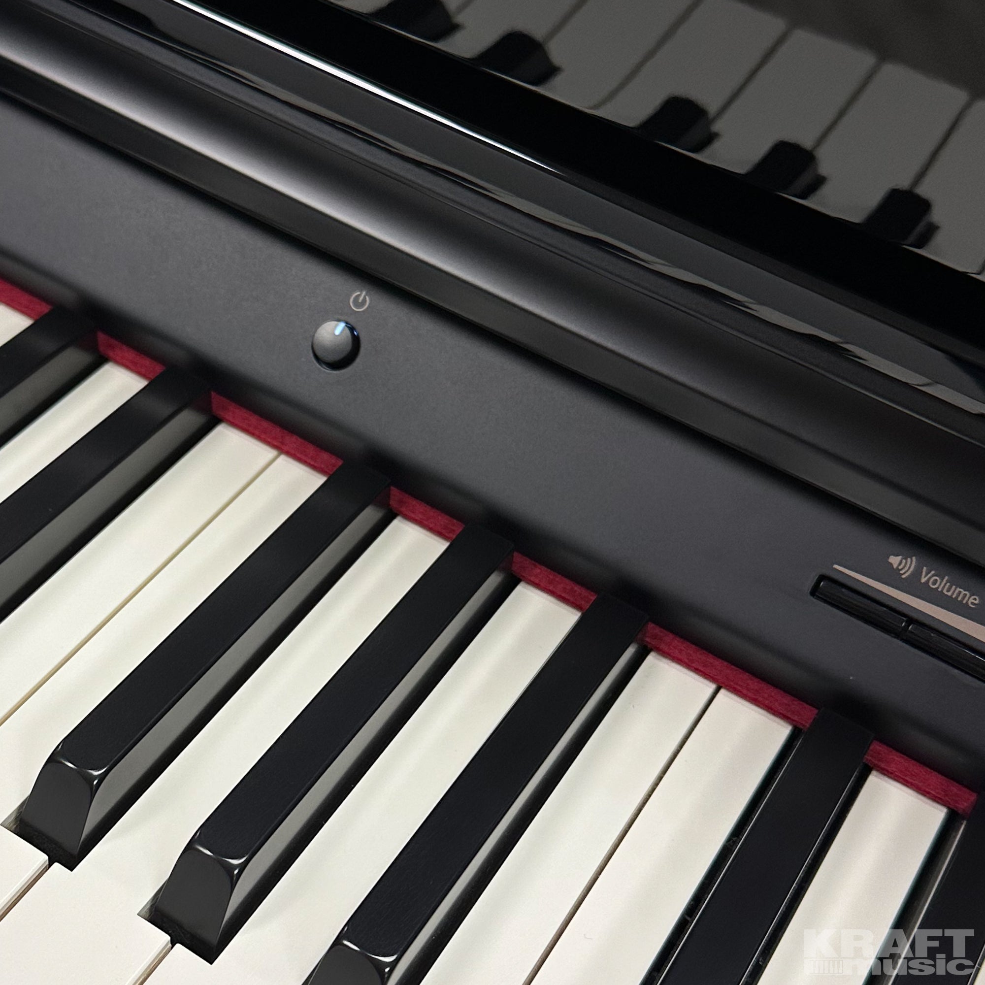 Roland GP607 Digital Grand Piano - Polished Ebony - power and volume controls