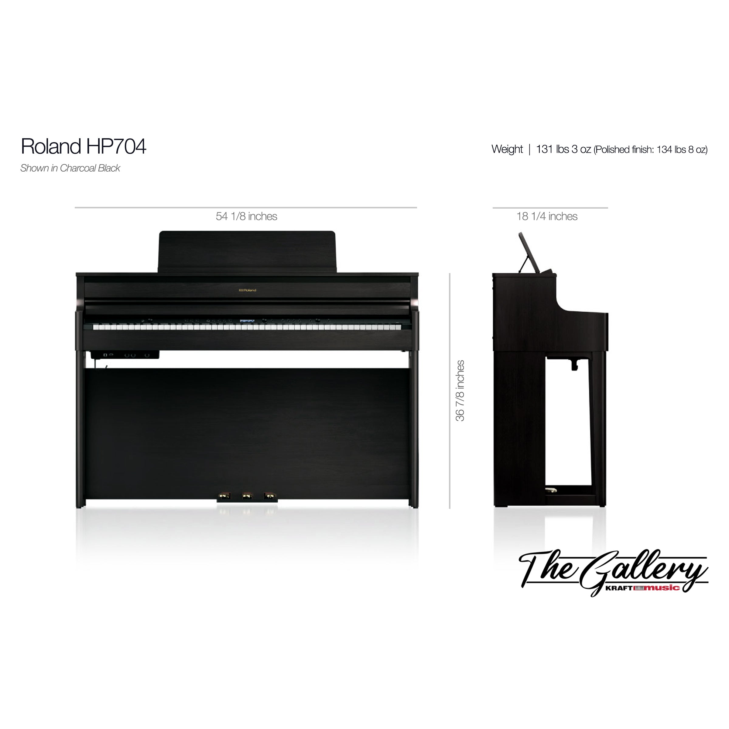 Roland HP704 Digital Piano - Polished Ebony – Kraft Music