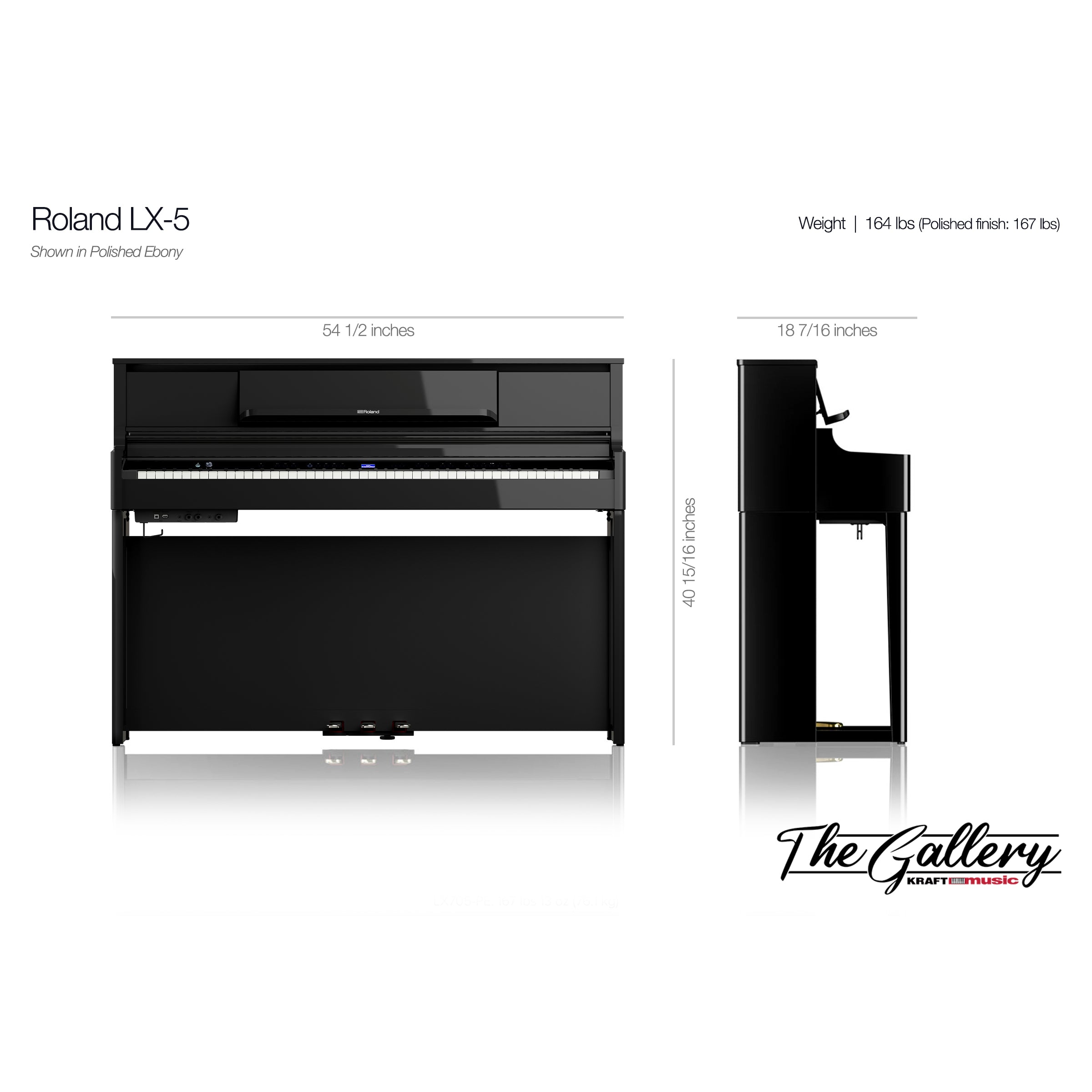 Roland LX-5 Digital Piano with Bench - Light Oak