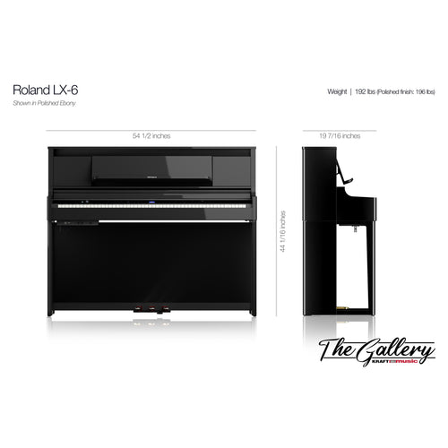 Roland LX-6 Digital Piano with Bench - Dimensions