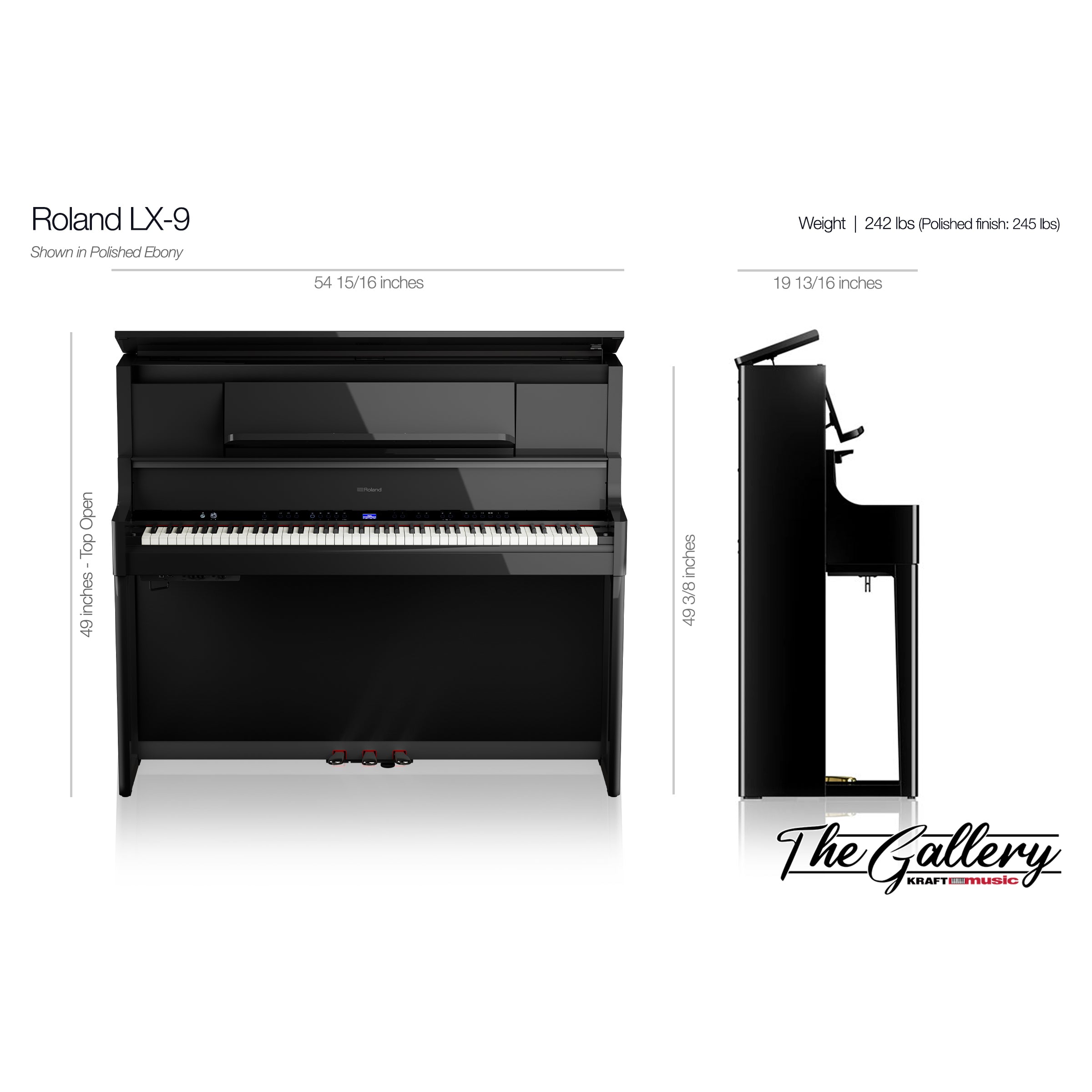 Roland LX-9 Digital Piano with Bench - Charcoal Black – Kraft Music