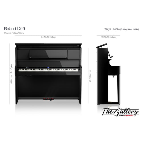 Roland LX-9 Digital Piano with Bench - Dimensions