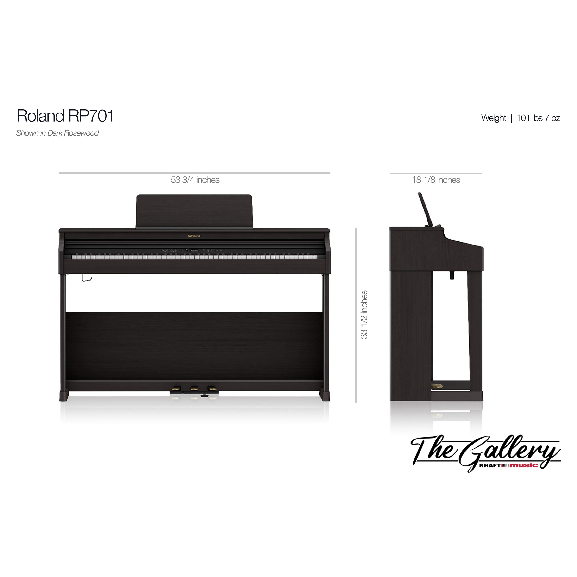 Roland RP701 Digital Piano - Dark Rosewood – Kraft Music