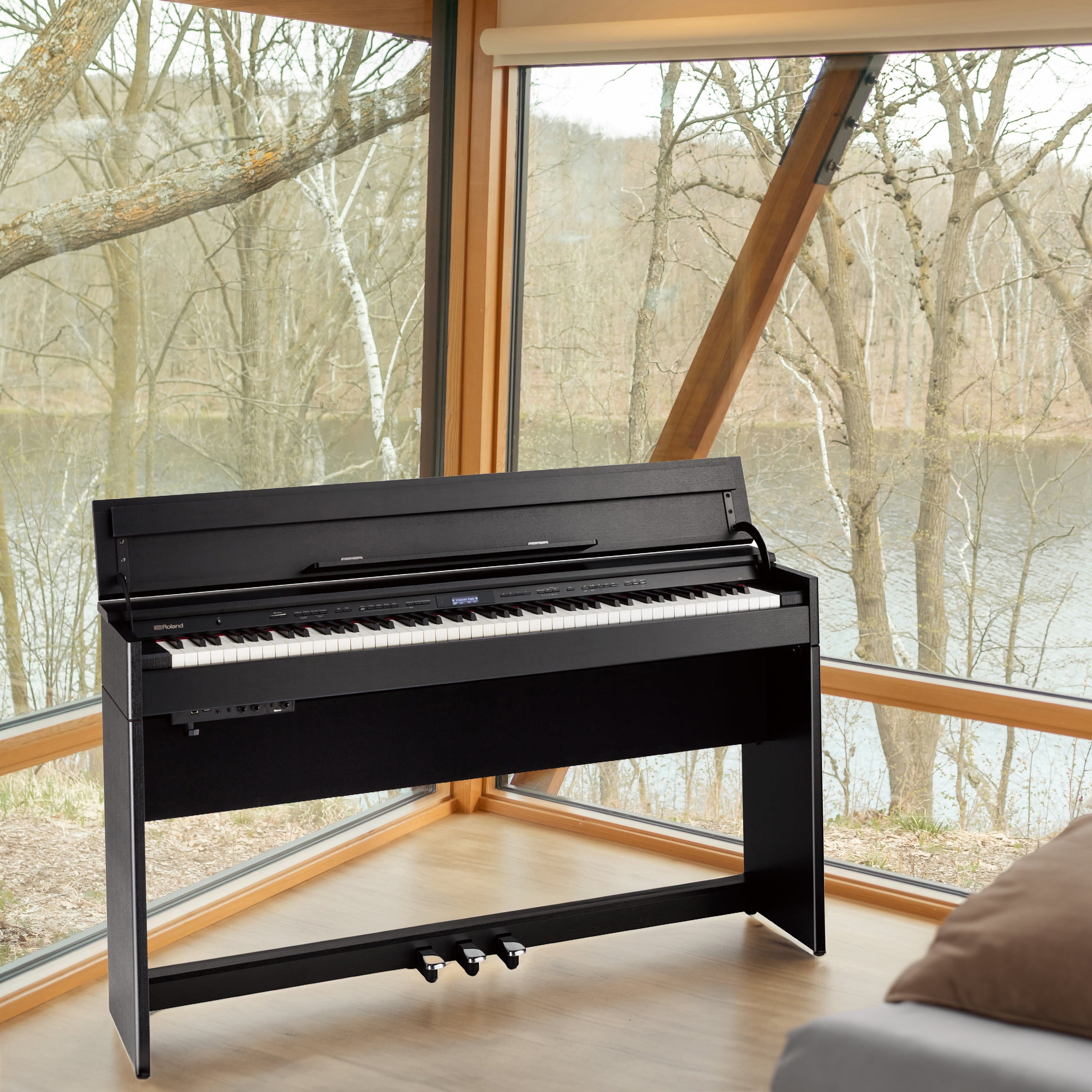 Roland DP603 Digital Piano - Contemporary Black - in a modern home