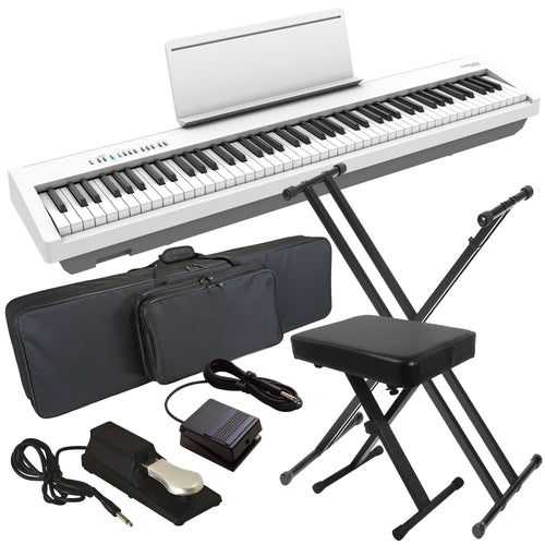 Roland FP-30X Digital Piano - White STAGE ESSENTIALS BUNDLE