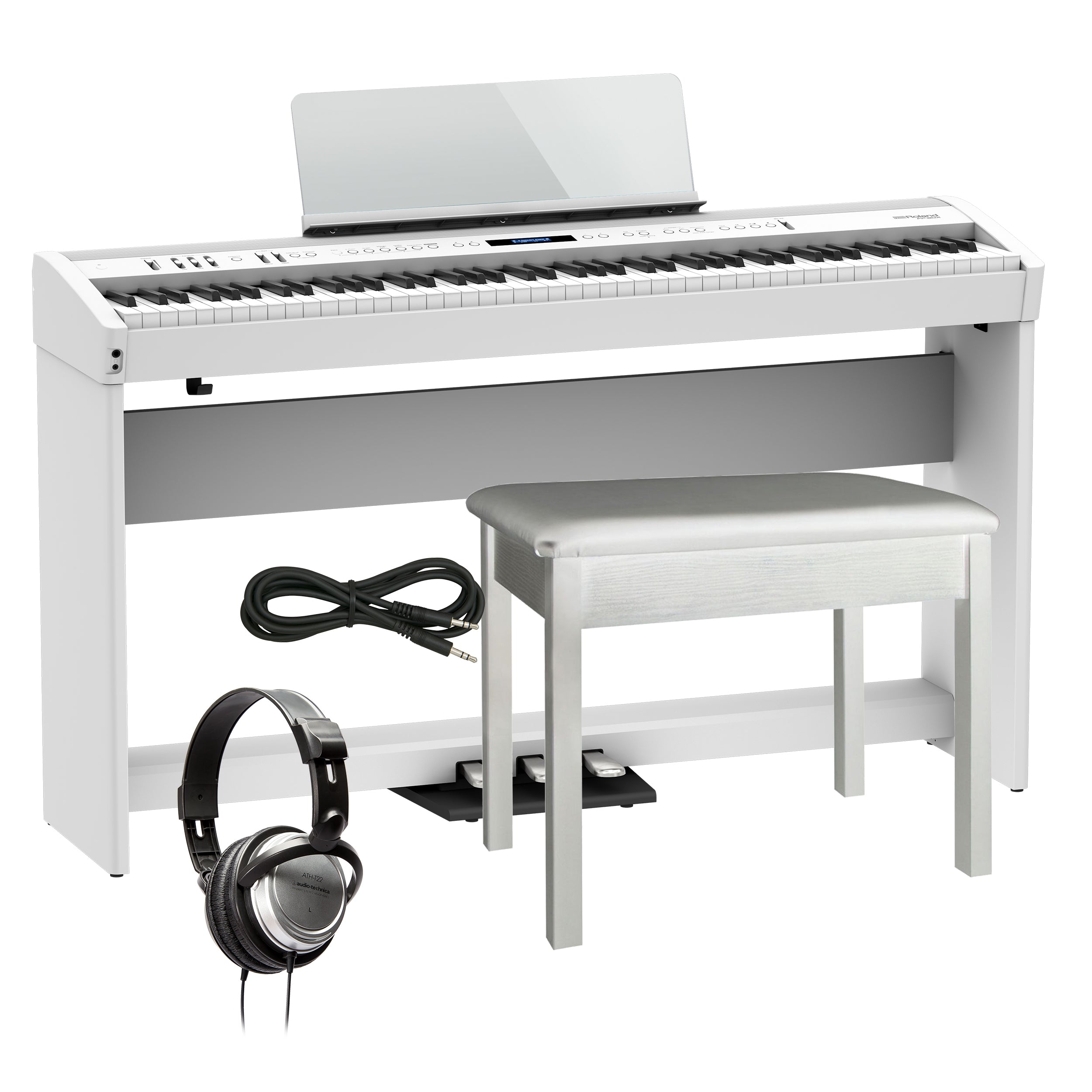 Roland FP-60X Digital Piano - White COMPLETE HOME BUNDLE – Kraft Music