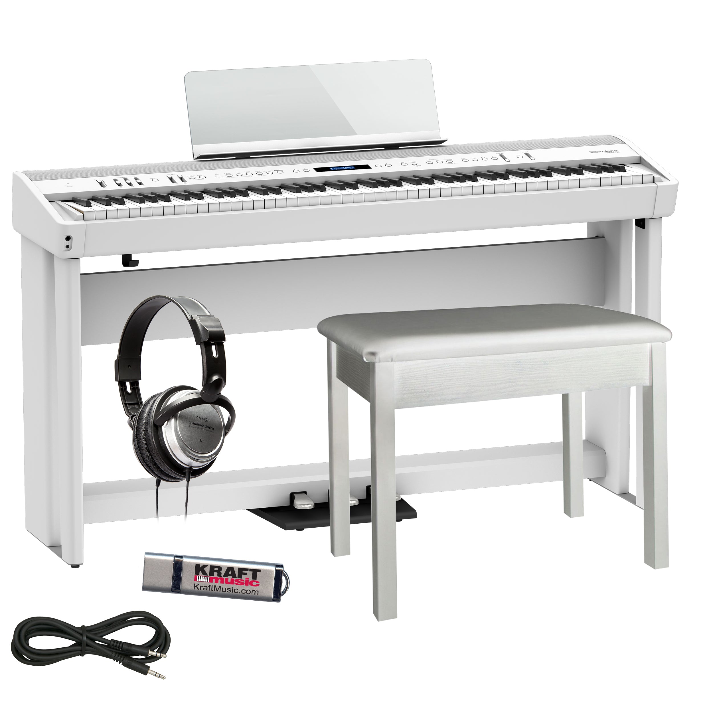 Roland FP-90 ホワイト 電子ピアノ Roland FP-90X Digital Piano - White COMPLETE HOME BUNDLE – Kraft Music