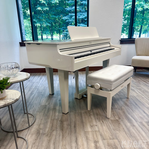 Roland GP-6 Digital Grand Piano - Polished White - left view