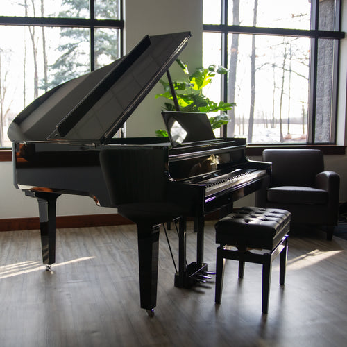 Roland GP-9M Digital Grand Piano with Moving Keys - Polished Ebony - View 1