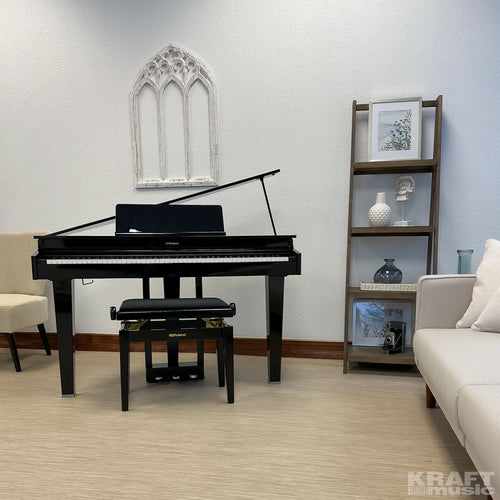 Roland GP-3 Digital Grand Piano - front view in a stylish living room
