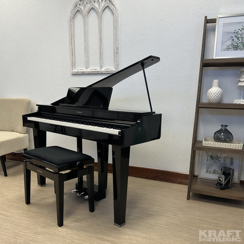 Roland GP-3 Digital Grand Piano - left angle in a stylish living room