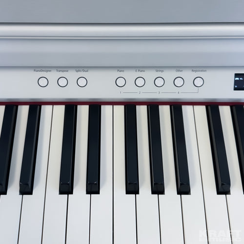 Roland HP704 Digital Piano - Satin White - controls view 1