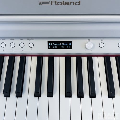 Roland HP704 Digital Piano - Satin White - controls view 2