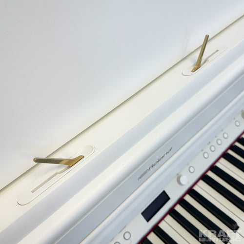 Roland HP704 Digital Piano - Satin White - music score braces