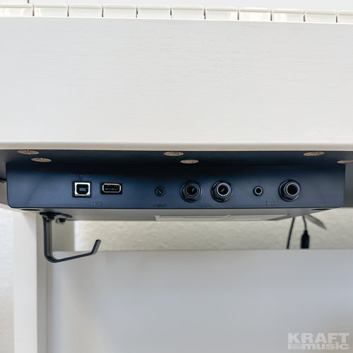 Roland HP704 Digital Piano - Satin White - input and output jacks