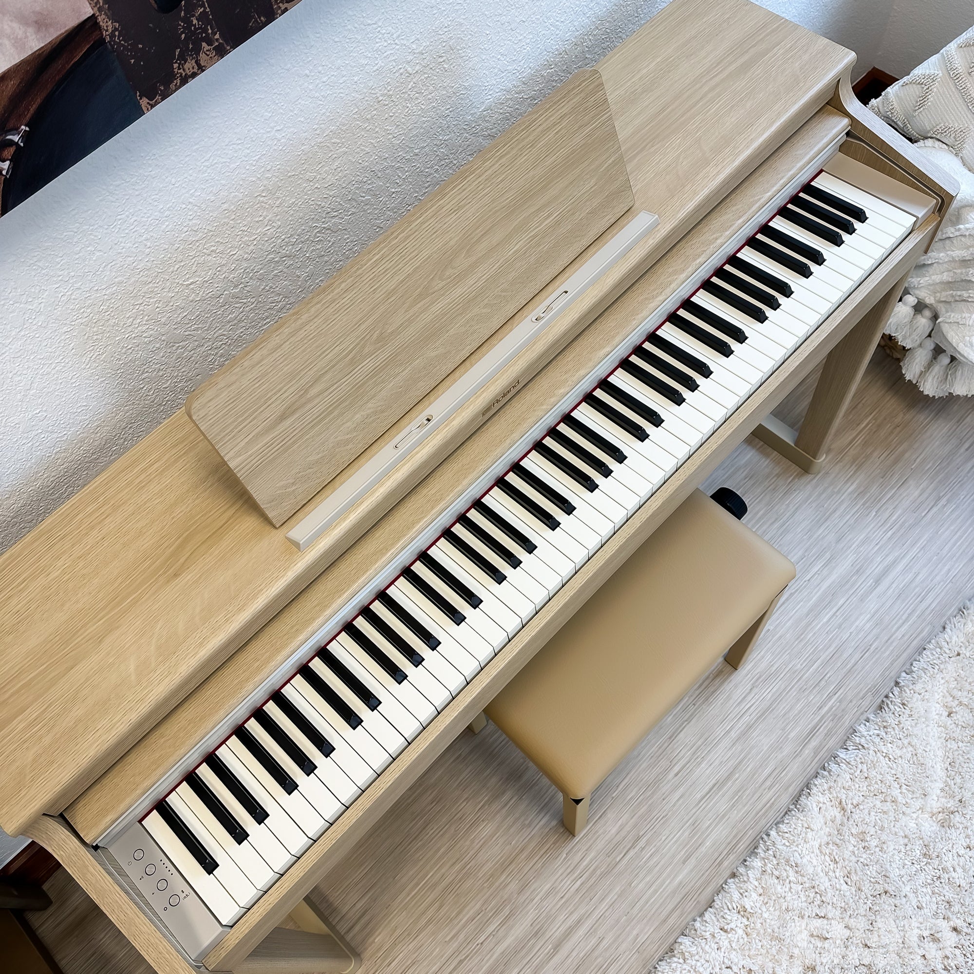 Roland RP701 Digital Piano - Light Oak - top view