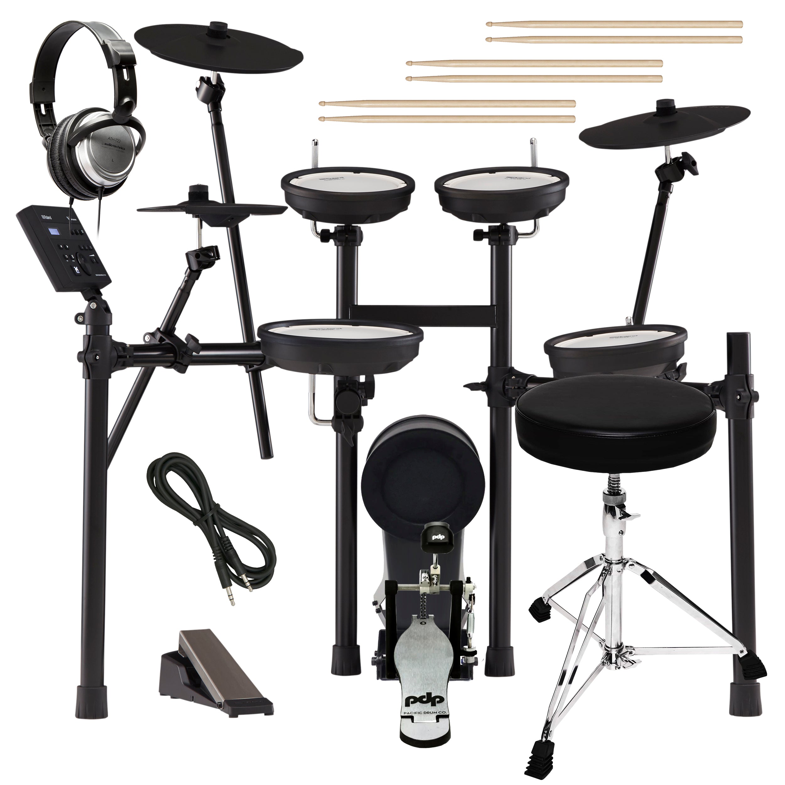 Roland TD-07KV V-Drums Electronic Drum Set DRUM ESSENTIALS BUNDLE
