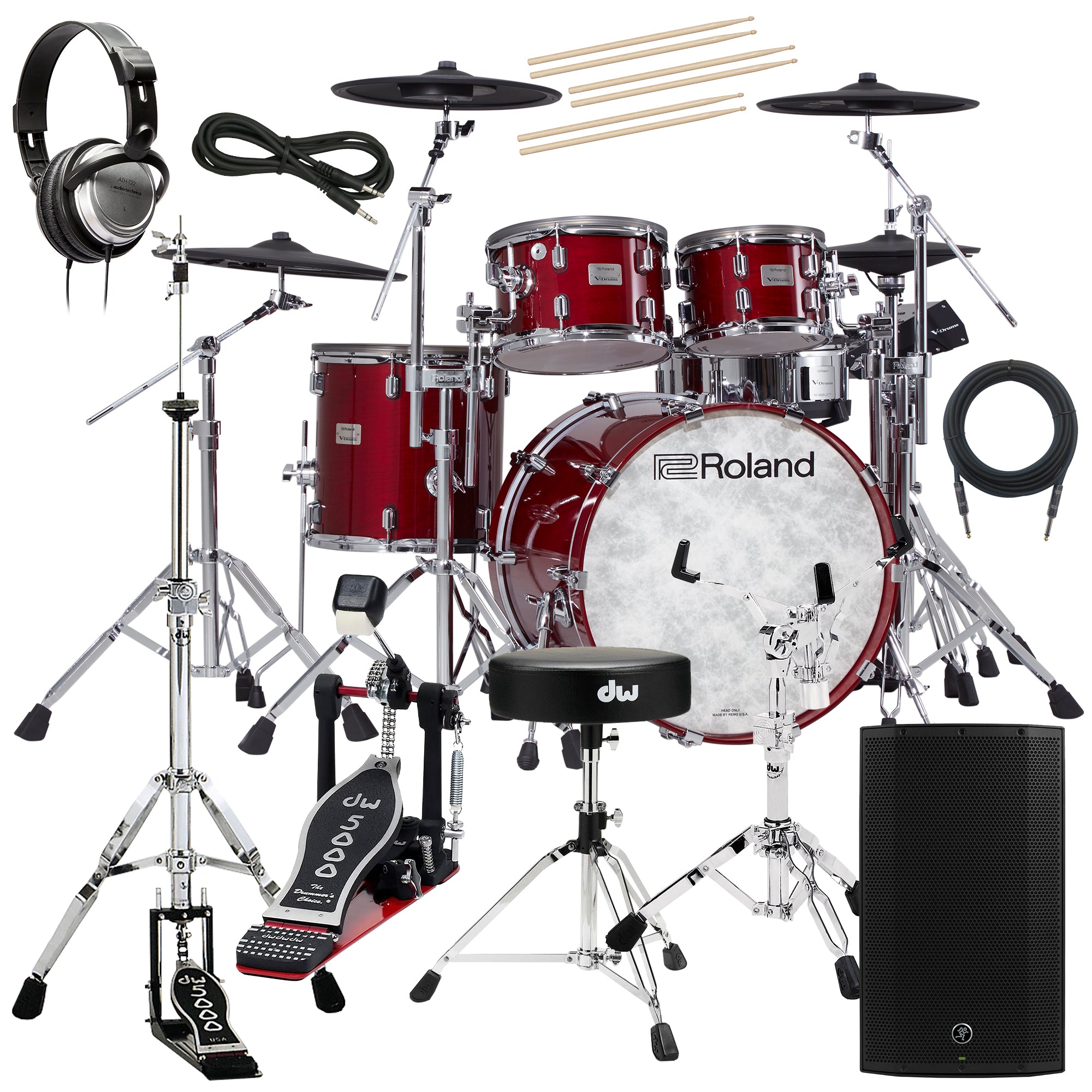 Roland VAD706 V-Drums Acoustic Design 5pc Kit - Cherry COMPLETE DRUM BUNDLE