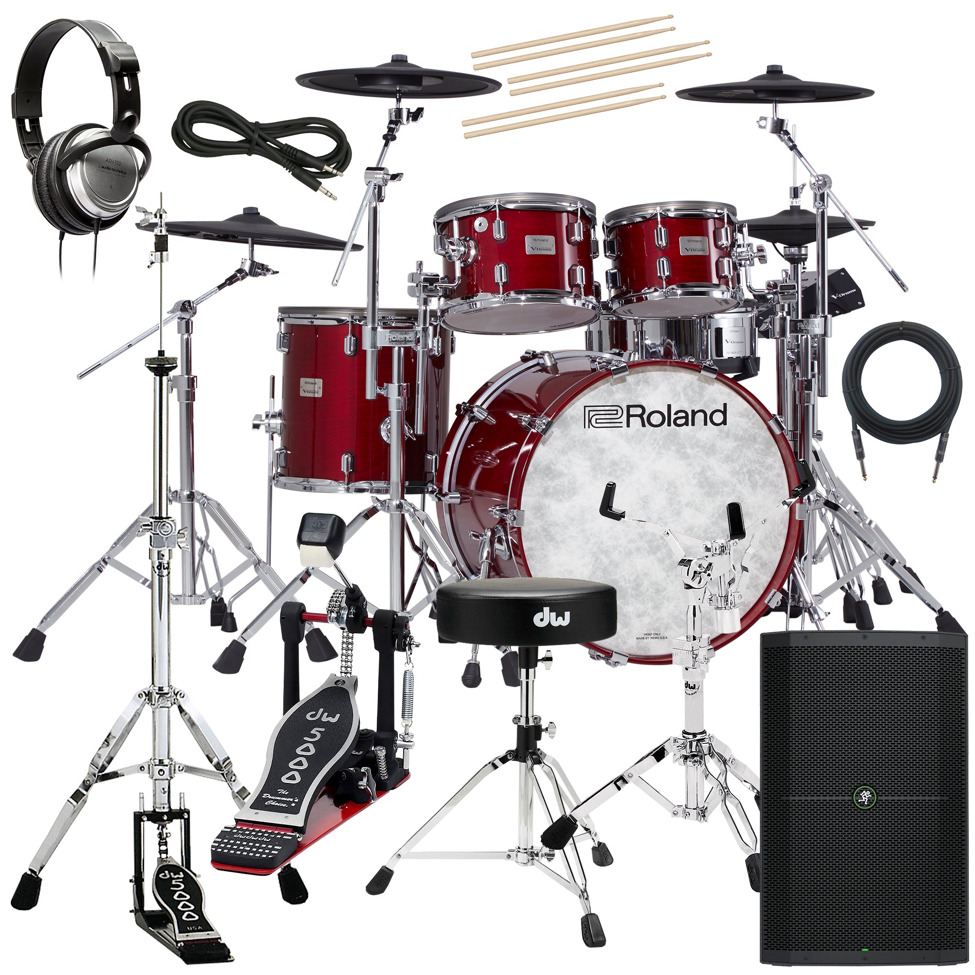 Roland VAD706 V Drums Acoustic Design 5pc Kit Cherry COMPLETE DRUM B Kraft Music