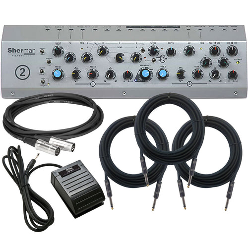 Collage of items included in the Sherman Filterbank 2 Desktop CABLE KIT