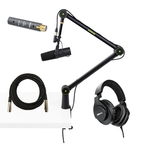 Collage image of the Shure SM7B Dynamic Vocal Microphone PODCAST PAK