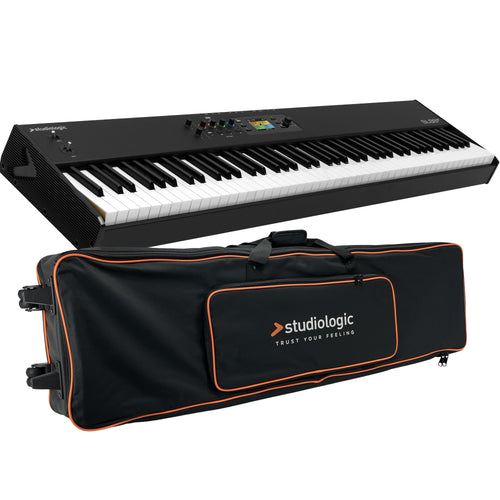 Collage showing components in Studiologic SL88 GT Mk2 MIDI Keyboard Controller CARRY BAG KIT