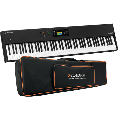 Collage showing components in Studiologic SL88 Mk2 MIDI Keyboard Controller CARRY BAG KIT