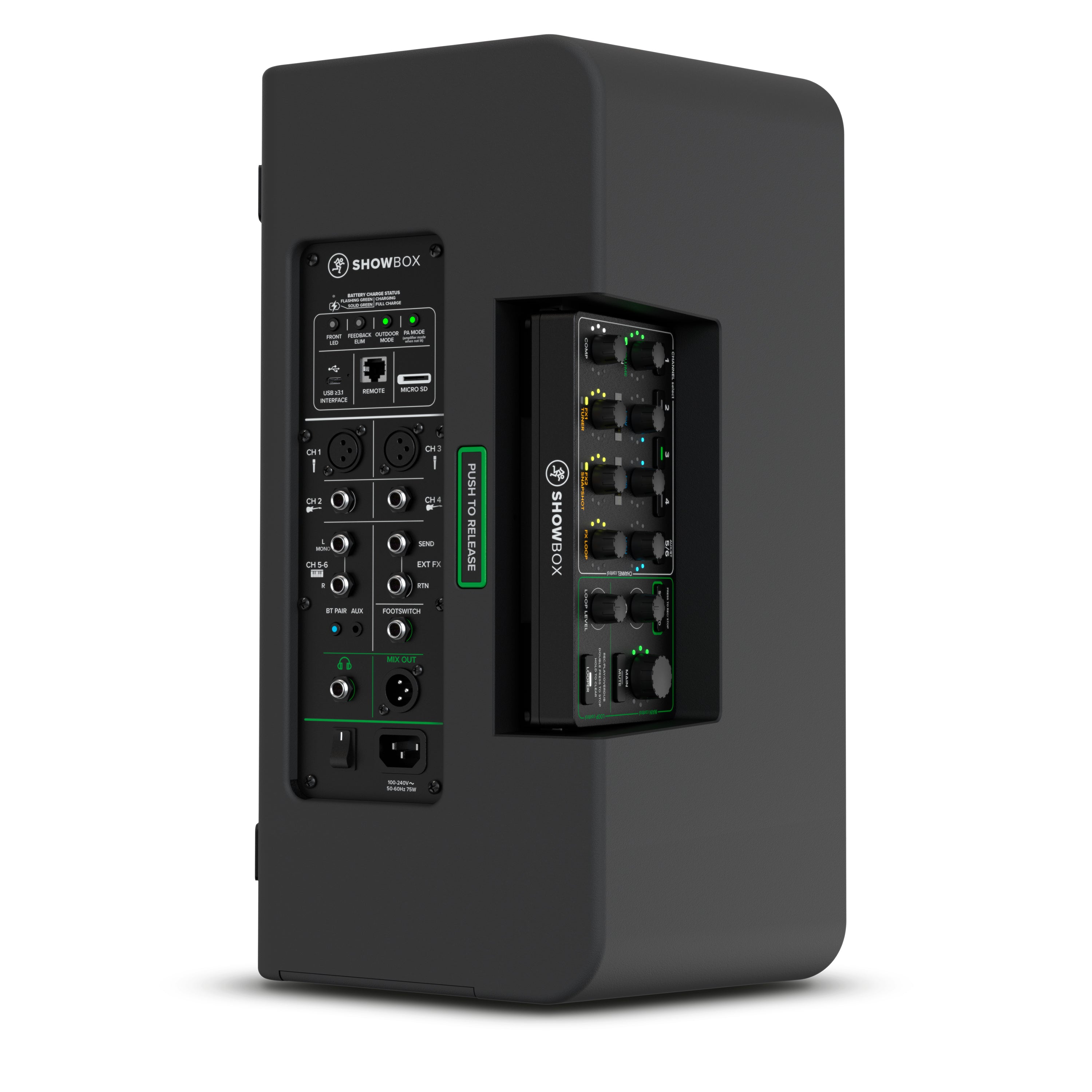Mackie SHOWBOX バッテリー駆動ポータブルPAシステム Mackie Showbox - Battery Powered PA With Breakaway Mixer STAGE KIT
