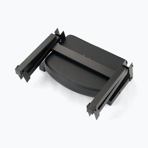 On-Stage keyboard bench folded flat showing the collapsed frame and cushion