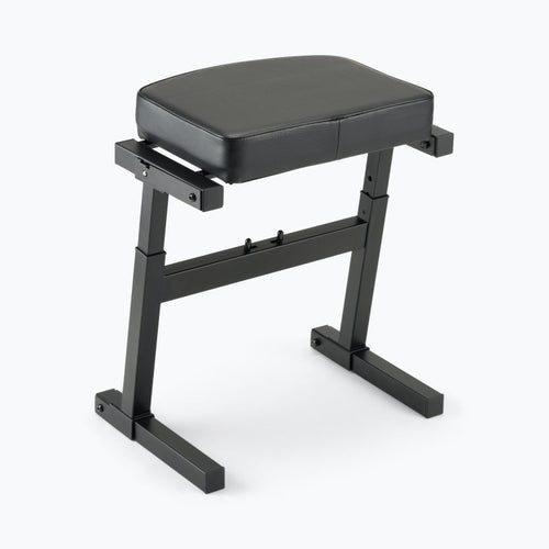 On-Stage keyboard bench set to a higher position, showing the multiple height-adjustment holes