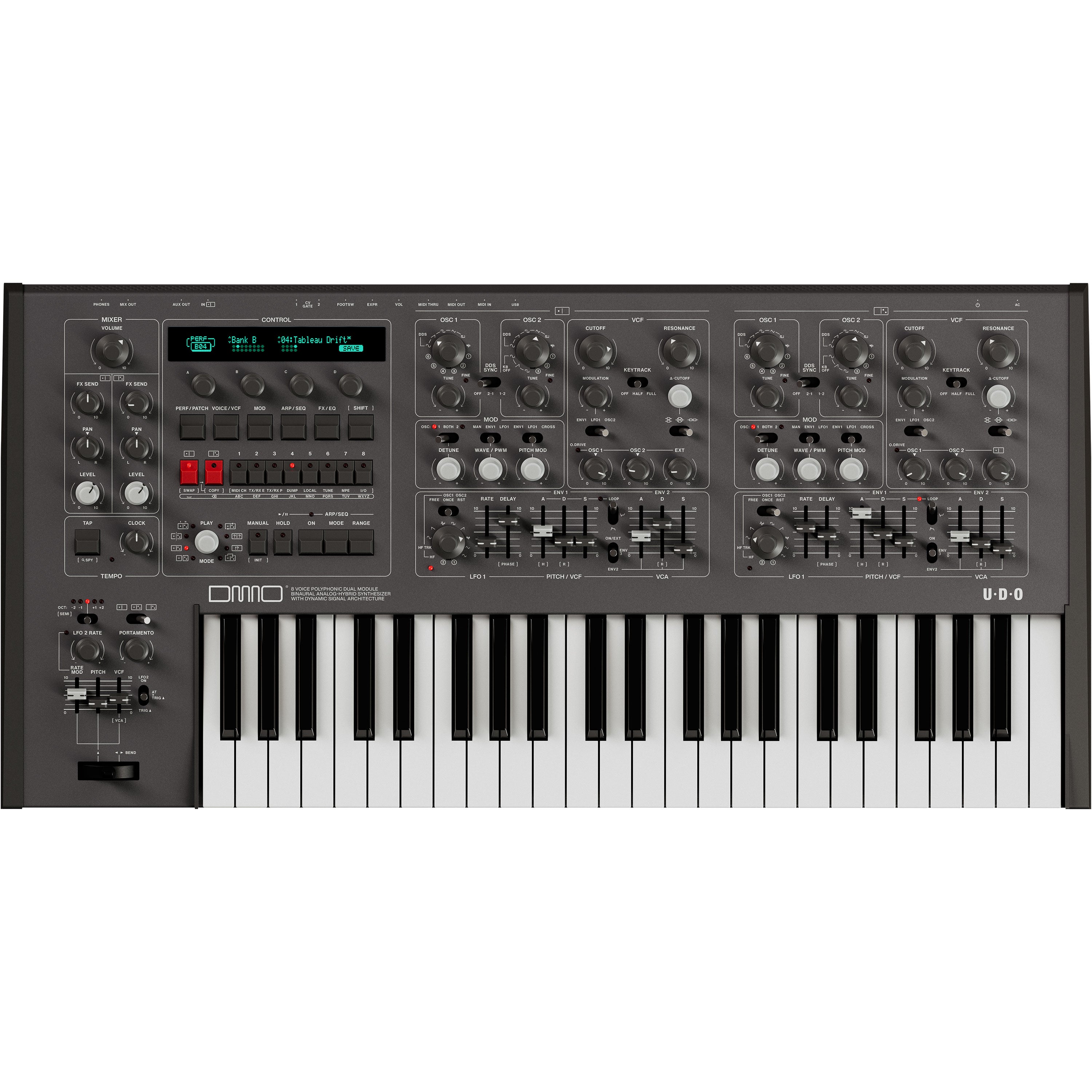 UDO Audio DMNO 8-Voice Polyphonic Keyboard Synthesizer - Black