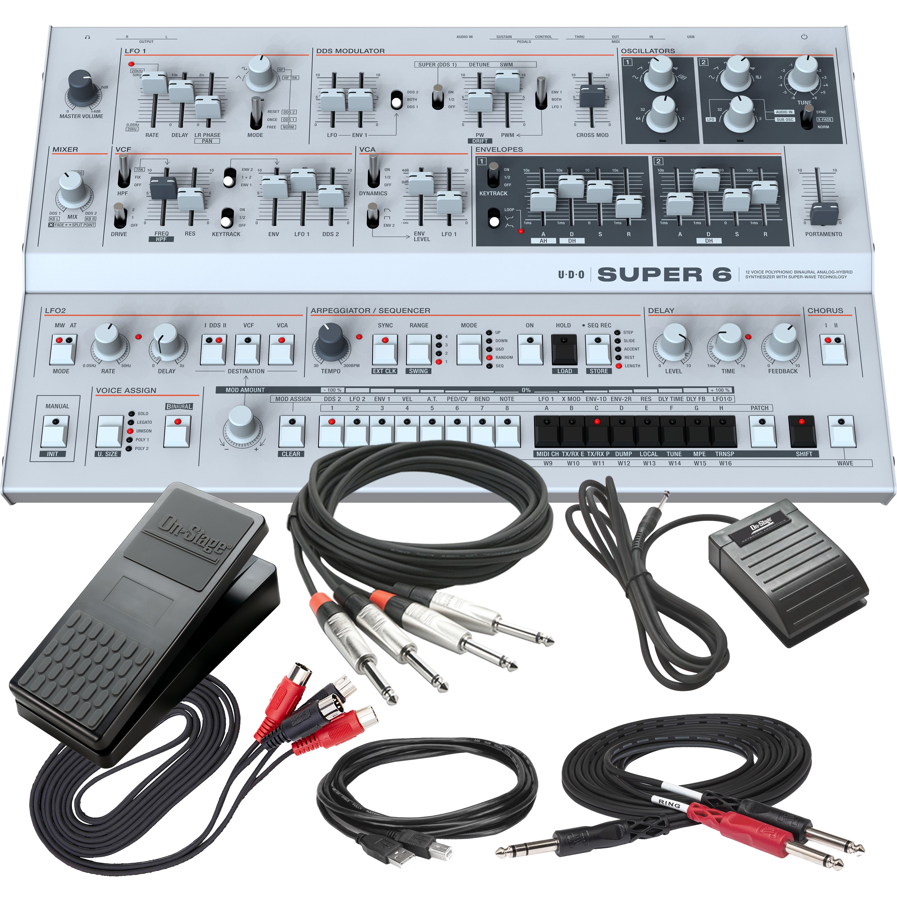 UDO Audio Super 6 Desktop 12-Voice Polyphonic Synthesizer CABLE UDO Audio Super 6 Desktop 12-Voice Polyphonic Synthesizer CABLE