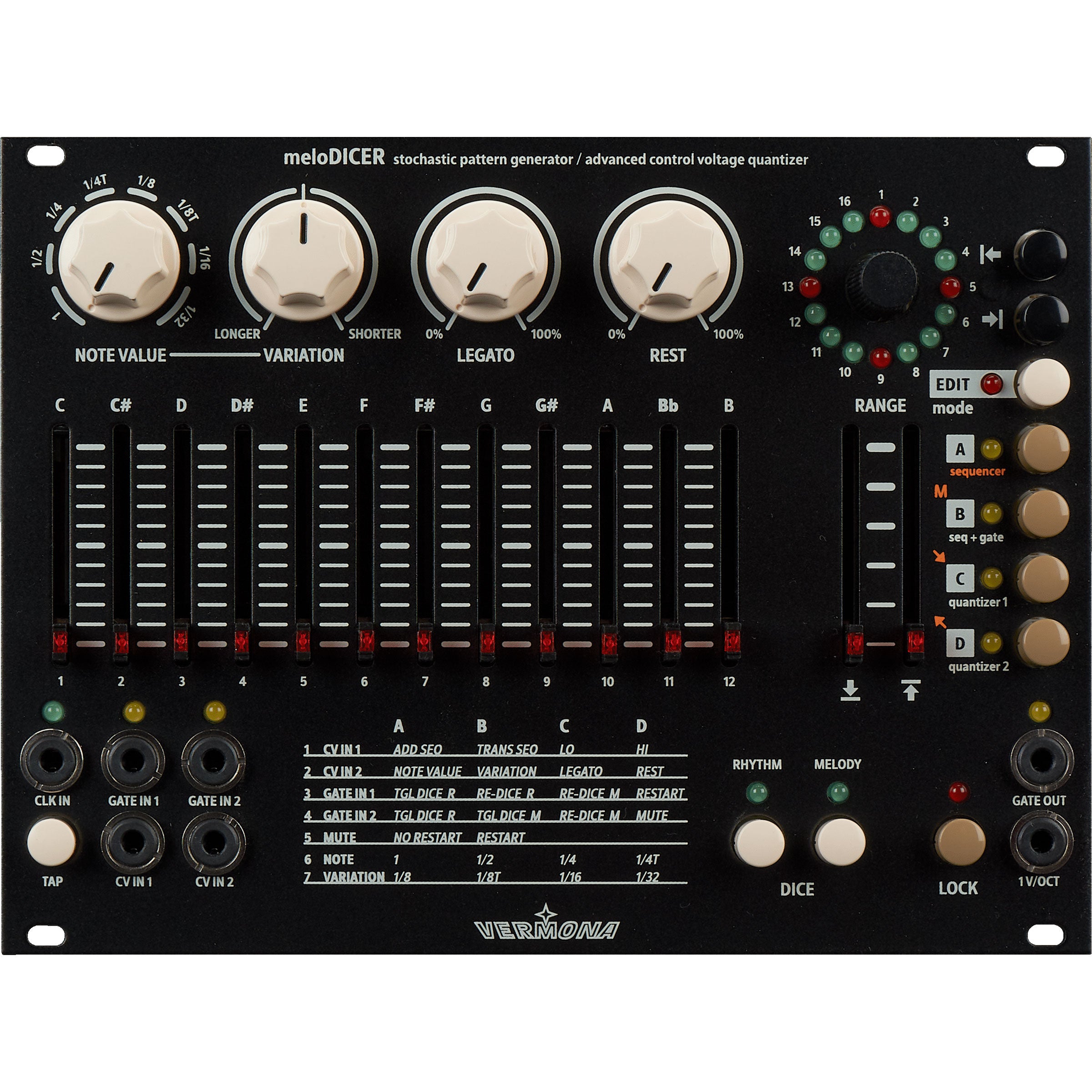 Vermona meloDICER Stochastic Pattern Sequencer Eurorack Module