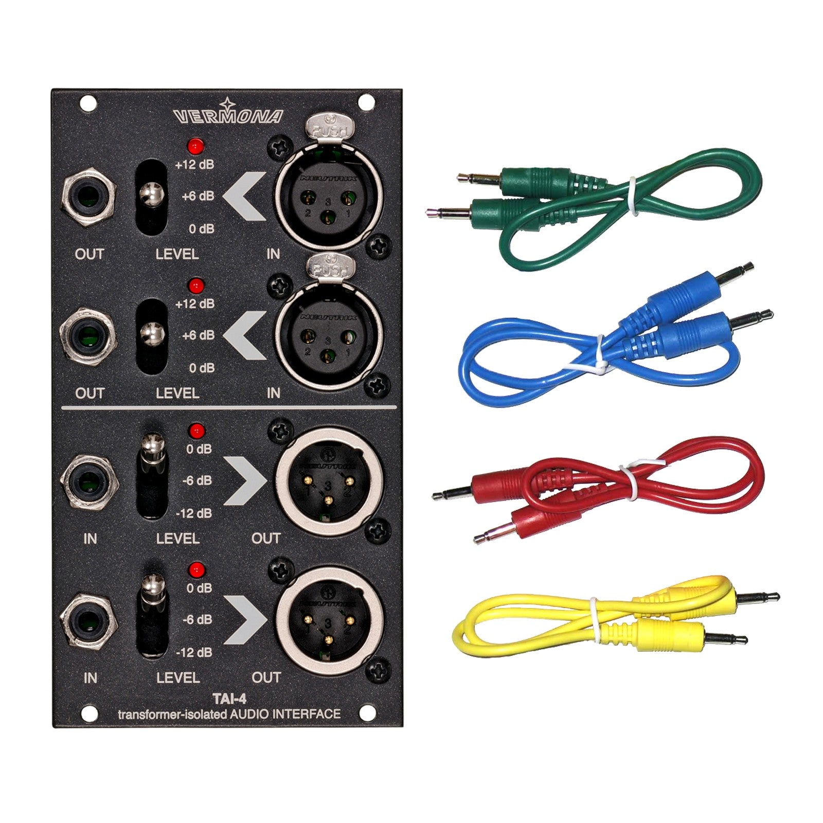 Vermona TAI-4 Transformer-Iso Audio Interface Eurorack Module COLOR CABLE  KIT
