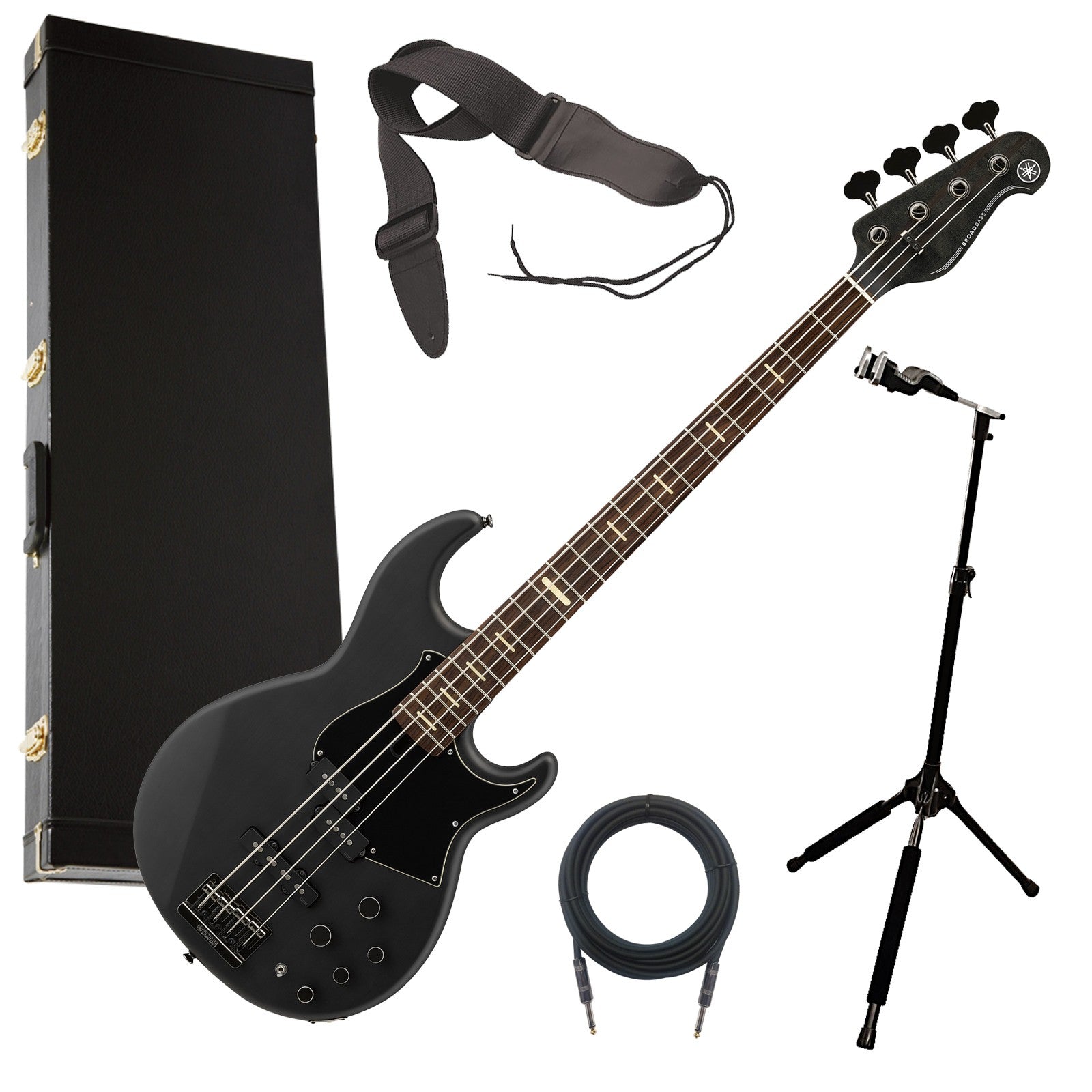Yamaha BB734A Electric Bass Guitar - Matte Black COMPLETE BASS BUNDLE