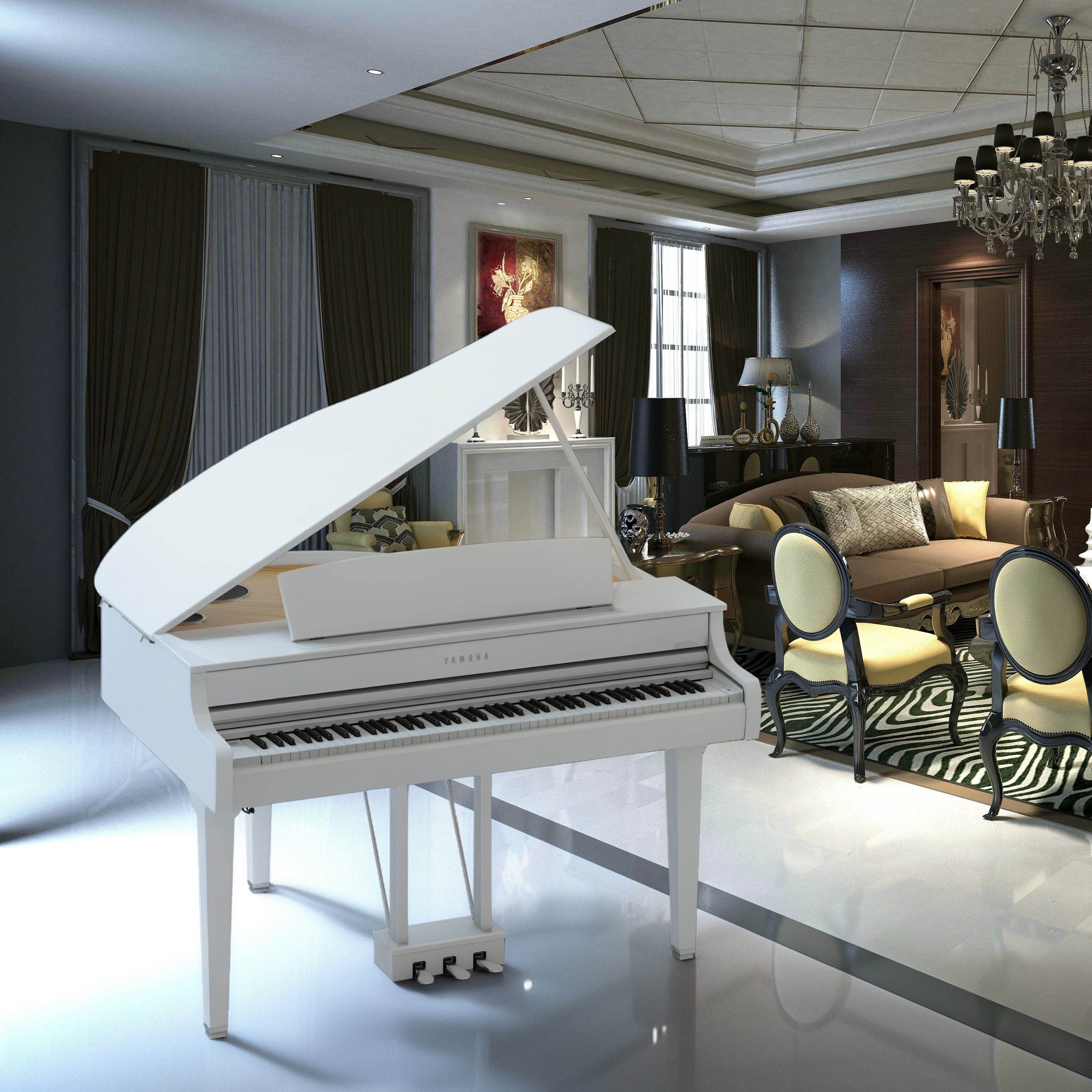 Yamaha Clavinova CLP-895GP Digital Grand Piano - Polished White
