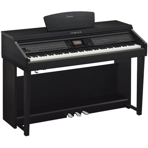 Yamaha Clavinova CVP-701 Digital Piano - Matte Black - angle view no bench