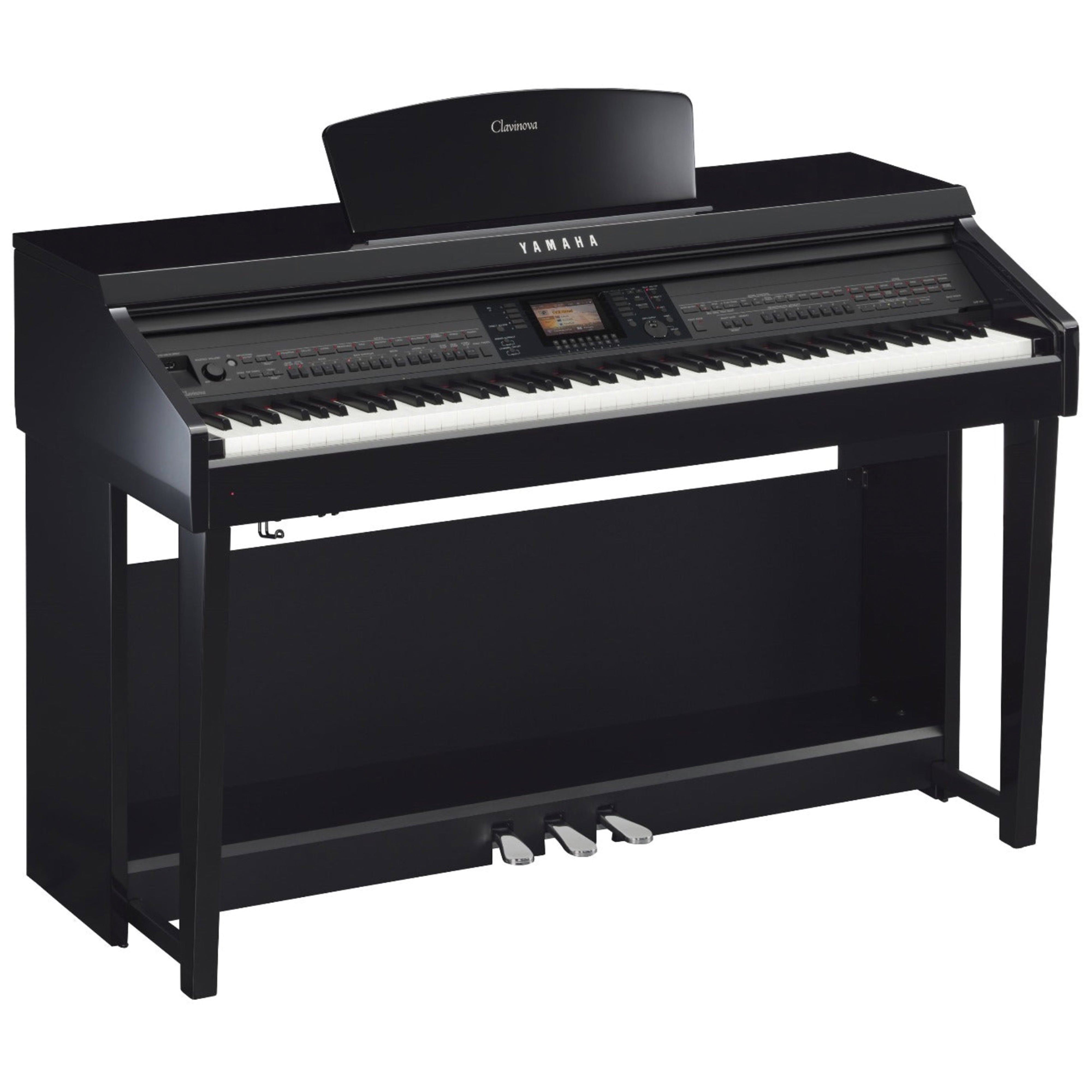Yamaha Clavinova CVP-701 Digital Piano - Polished Ebony - angle view - no bench