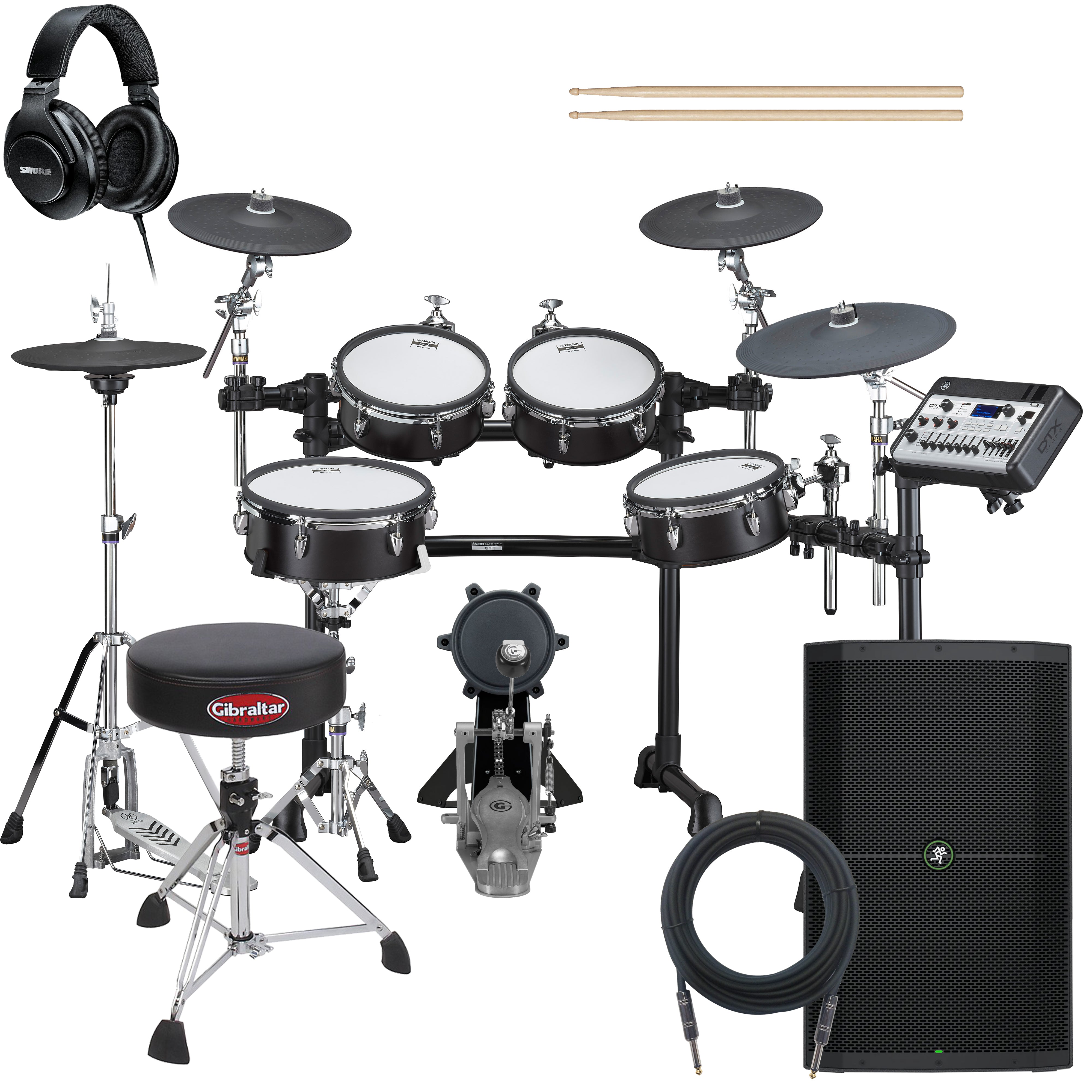 Yamaha DTX8K-M PROX Electronic Drum Set - Black Forest COMPLETE DRUM BUNDLE