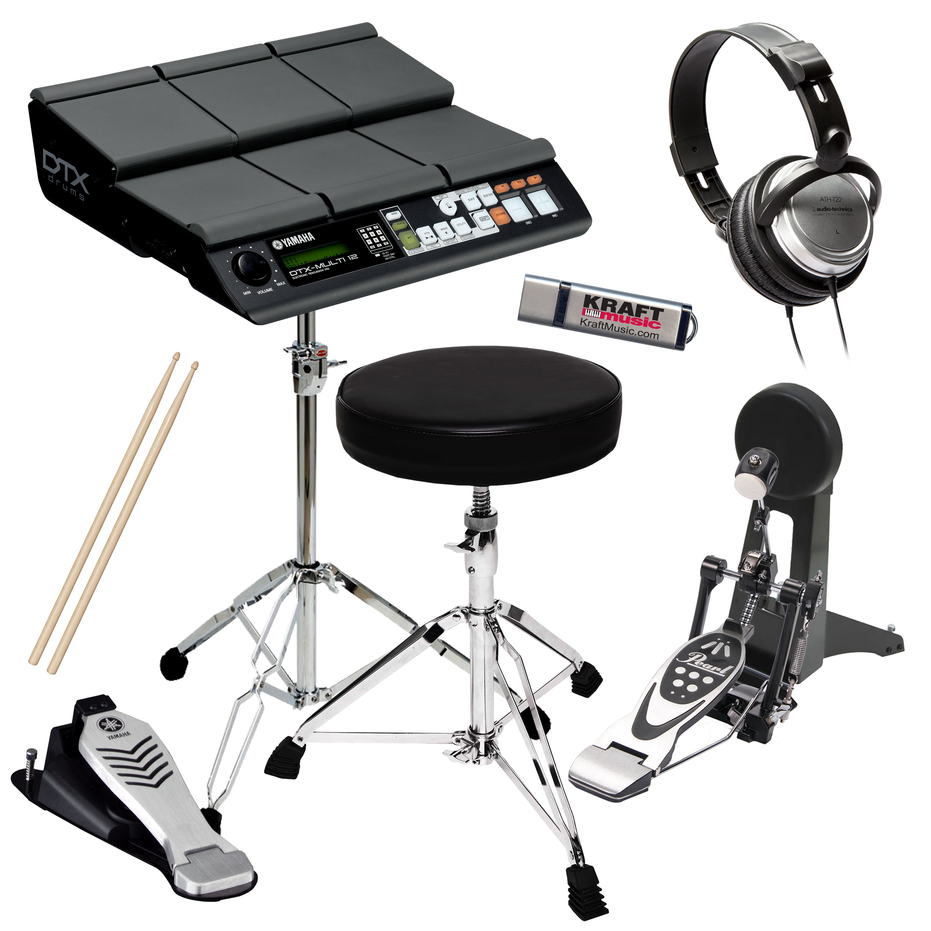 Yamaha DTX-Multi 12 Electronic Percussion Pad COMPLETE DRUM BUNDLE