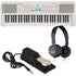 Collage of the Yamaha EZ310 Portable Keyboard with Lighted Keys KEY ESSENTIALS BUNDLE