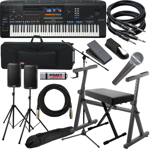 Yamaha Genos2 76-key Arranger Workstation Keyboard COMPLETE STAGE BUNDLE