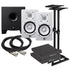 Yamaha HS5 5" Powered Studio Monitor Speaker - White COMPLETE AUDIO BUNDLE