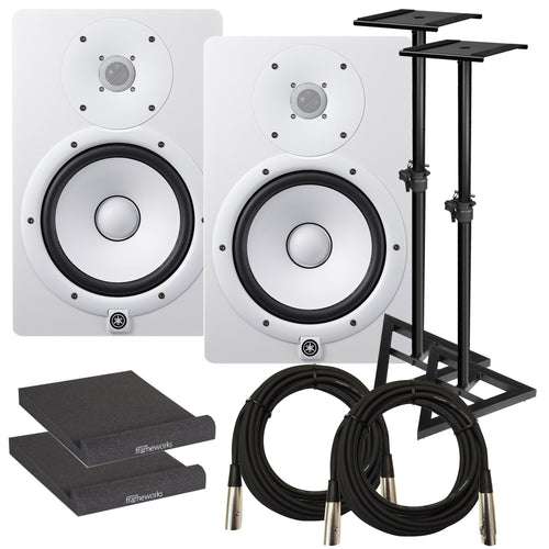 Yamaha HS8 8" Powered Studio Monitor Speaker - White STUDIO KIT