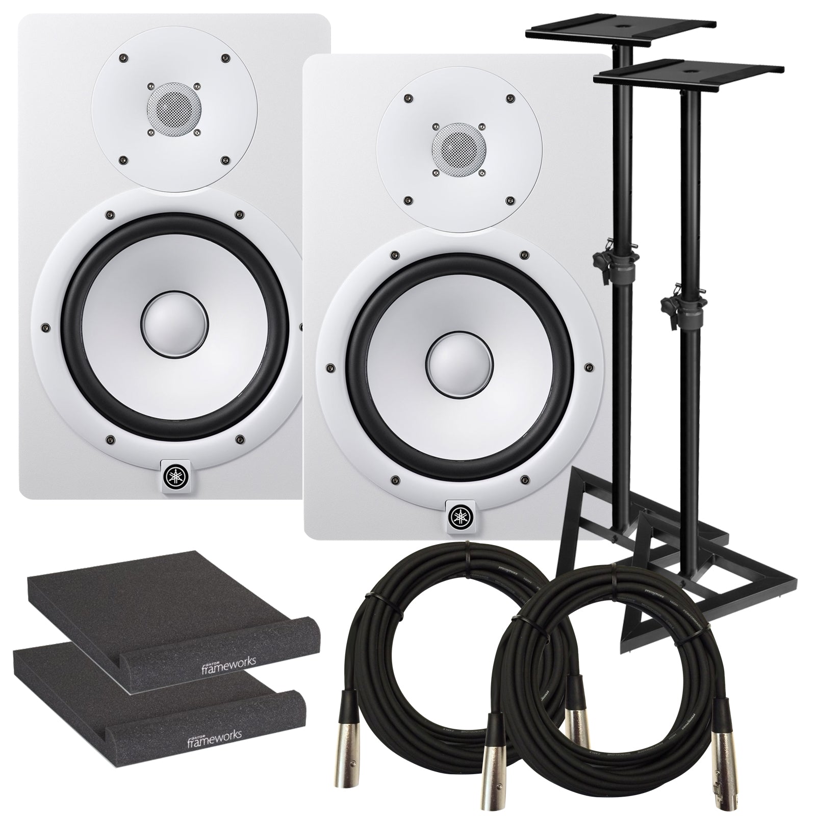 Yamaha HS8 8" Powered Studio Monitor Speaker - White STUDIO KIT